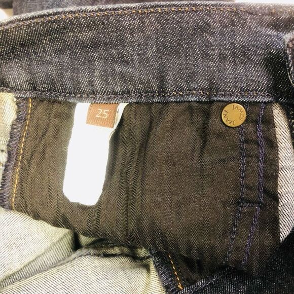 WOMENS JAMES JEANS DARK WASH BACK ZIP SKINNY STRAIGHT SAMPLE JEANS SIZE 25 MADE - Picture 3 of 10